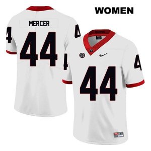 Women's Georgia Bulldogs NCAA #44 Peyton Mercer Nike Stitched White Legend Authentic College Football Jersey GXN6454JN